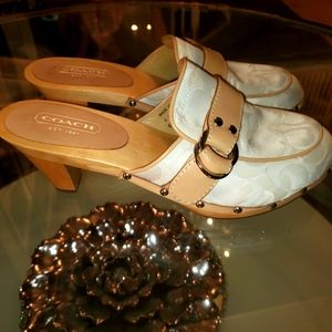 Coach Logo Clogs slides Size 9